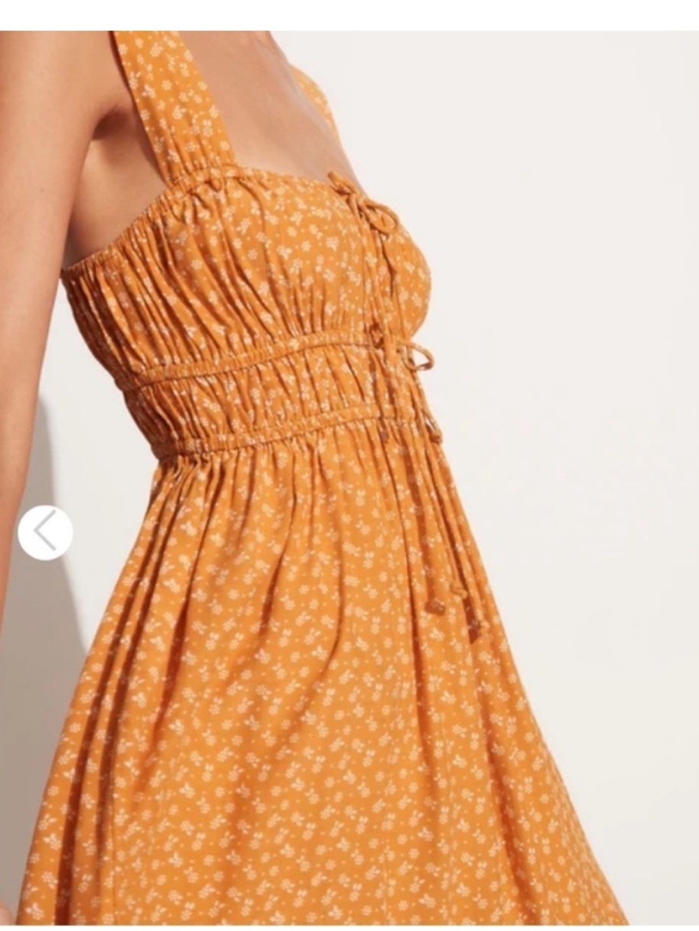Faithfull The Brand Praia Mini Dress Ermita Floral Yellow Milkmaid Dress 6 NWT - Picture 5 of 10